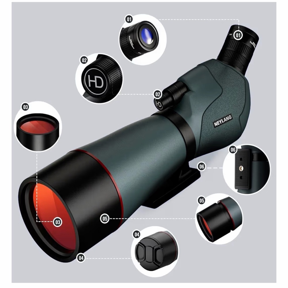 25-75x70 Spotting Scope - Spotter Scopes with Tripod Phone Adapter Waterproof - Picture 6 of 7